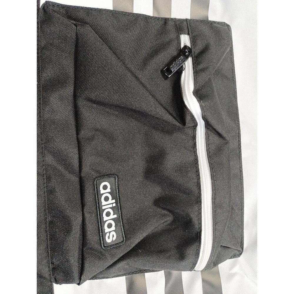 Adidas "Sack Pack" White Black - 18 X 14 Media Safe Lined Pocket New - Picture 4 of 9